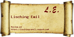 Lisching Emil névjegykártya